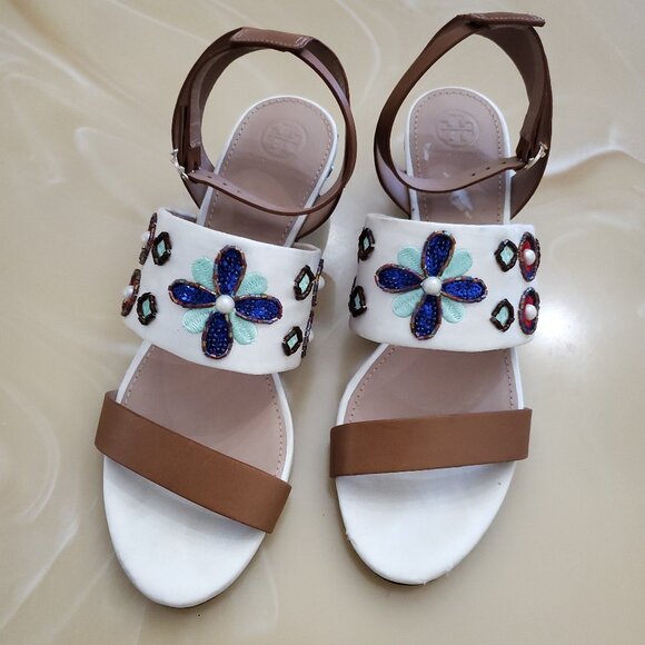 Tory Burch Estella Embellished Sandal Size 10 - Picture 2 of 16